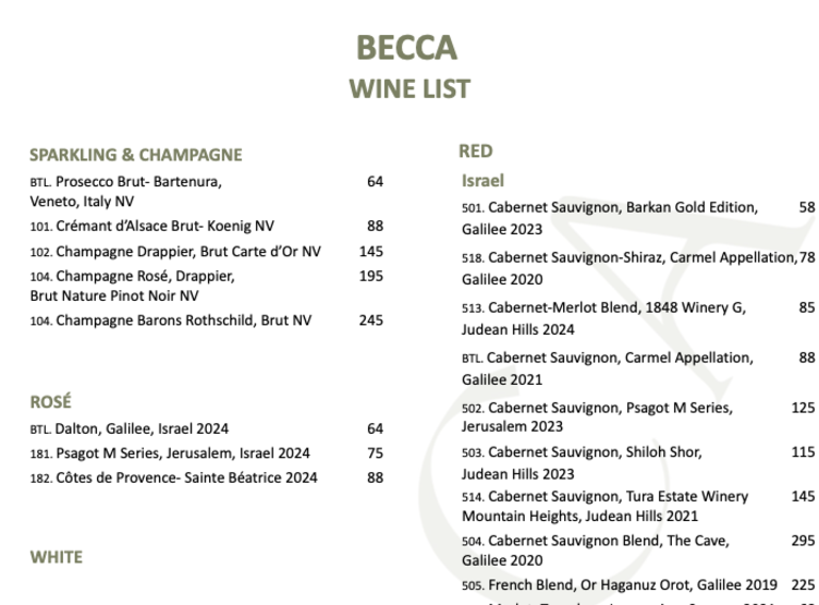 Wines By The Bottle